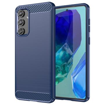 Samsung Galaxy M55 Brushed TPU Case - Carbon Fiber - Blue
