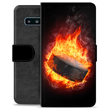 Samsung Galaxy S10+ Premium Wallet Case - Ice Hockey