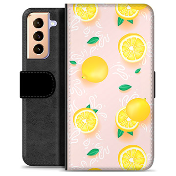 Samsung Galaxy S21+ 5G Premium Wallet Case - Lemon Pattern