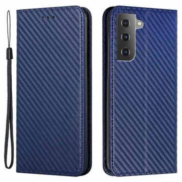 Samsung Galaxy S23 5G Wallet Case - Carbon Fiber - Blue