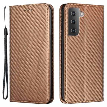 Samsung Galaxy S23 5G Wallet Case - Carbon Fiber - Brown