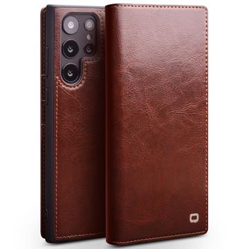 Samsung Galaxy S23 Ultra 5G Qialino Classic Wallet Leather Case - Brown