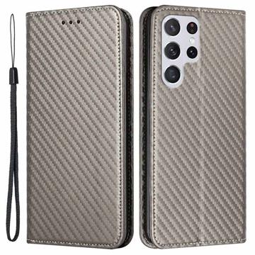Samsung Galaxy S23 Ultra 5G Wallet Case - Carbon Fiber - Grey