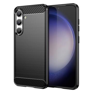 Samsung Galaxy S24 Brushed TPU Case - Carbon Fiber - Black