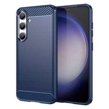 Samsung Galaxy S24 Brushed TPU Case - Carbon Fiber - Blue