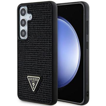 Samsung Galaxy S24 Guess Rhinestones Triangle Metal Logo Case - Black