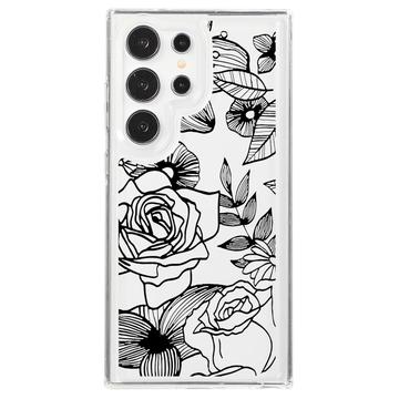 Samsung Galaxy S24 Ultra Fashion TPU Case - Rose Outline