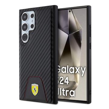 Samsung Galaxy S24 Ultra Ferrari Carbon Stitched Bottom Case - Black