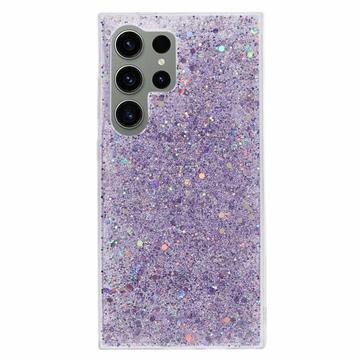 Samsung Galaxy S24 Ultra Glitter Flakes TPU Case - Purple