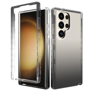 Samsung Galaxy S24 Ultra Gradient Series Hybrid Case - Black / Transparent
