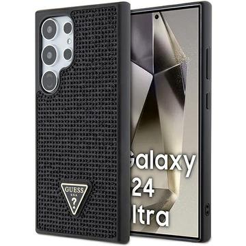 Samsung Galaxy S24 Ultra Guess Rhinestones Triangle Metal Logo Case - Black