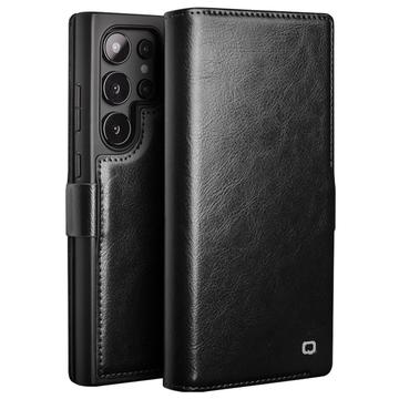 Samsung Galaxy S24 Ultra Qialino Classic Wallet Leather Case - Black
