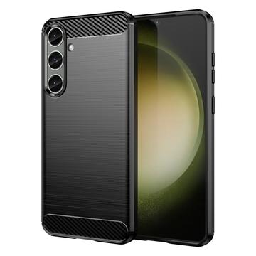 Samsung Galaxy S24+ Brushed TPU Case - Carbon Fiber - Black