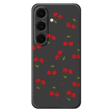 Samsung Galaxy S25 FE Cherry Pattern TPU Case - Black