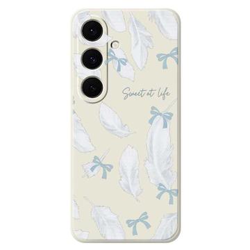 Samsung Galaxy S25 FE Feather Pattern TPU Case - Beige
