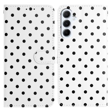 Samsung Galaxy S25 FE Polka Dot Pattern Wallet Case - White