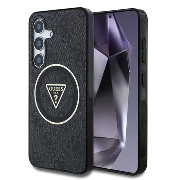 Photos - Case GUESS Samsung Galaxy S25 4G Glitter Triangle Buttons MagSafe - Black