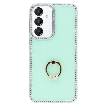 Samsung Galaxy S25+/S24+ CrystalGlow Hybrid Case with Ring Holder - Green