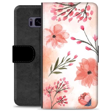 Samsung Galaxy S8 Premium Wallet Case - Pink Flowers
