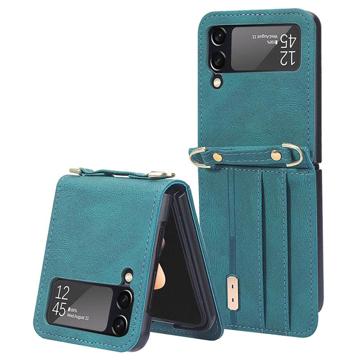 Samsung Galaxy Z Flip4 Hybrid Case with Card Holder - Green