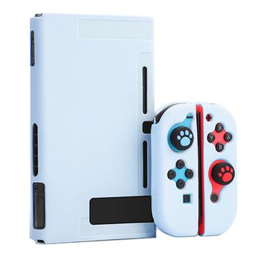 Scratch Resistant Dockable Case Set for Nintendo Switch Console Soft Silicone Joystick Protective Cover - Blue