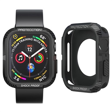 Shockproof Apple Watch Series 9/8/SE (2022)/7/SE/6/5/4 TPU Case - 40mm/41mm - Black