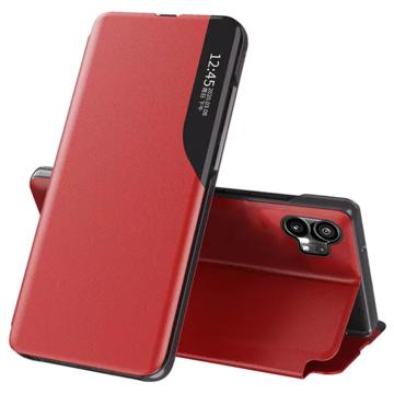 Smart Clear View Nothing Phone (1) Flip Case - Red