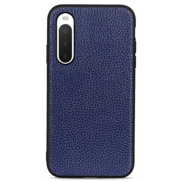 Sony Xperia 10 IV Leather Coated TPU Case - Blue