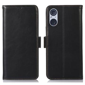 Sony Xperia 5 V Wallet Leather Case with Kickstand - Black