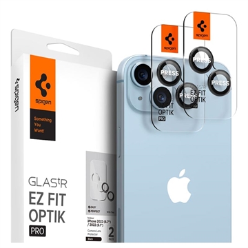 Spigen Glas.tR Ez Fit Optik Pro iPhone 14/14 Plus/15/15 Plus Camera Lens Protector - Black