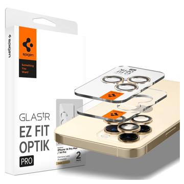 Spigen Glas.tR Ez Fit Optik Pro iPhone 14 Pro/14 Pro Max/15 Pro/15 Pro Max Camera Lens Protector - Gold