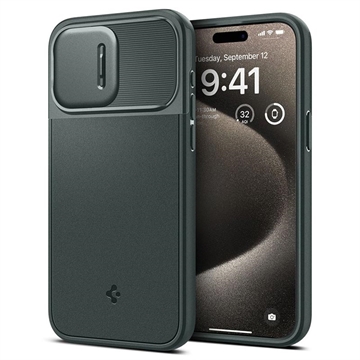iPhone 15 Pro Max Spigen Optik Armor Mag Case - Dark Green