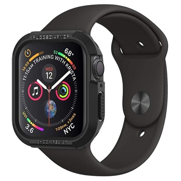 Spigen Rugged Armor Apple Watch Series 9/8/SE (2022)/7/SE/6/5/4 TPU Case - 44mm/45mm - Black