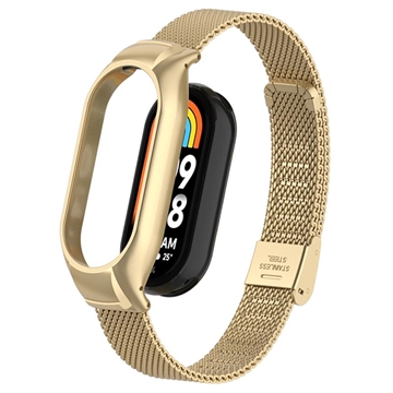 Xiaomi Smart Band 8 Stainless Steel Mesh Strap with Case - Gold