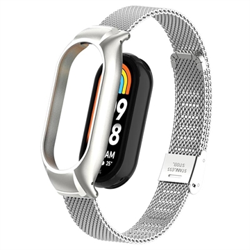 Xiaomi Smart Band 8 Stainless Steel Mesh Strap with Case - Silver