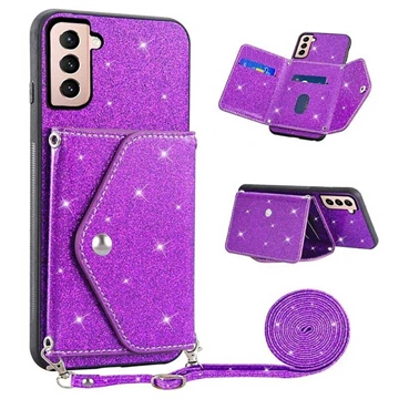 Stardust Samsung Galaxy S23 5G Case with Card Holder - Purple