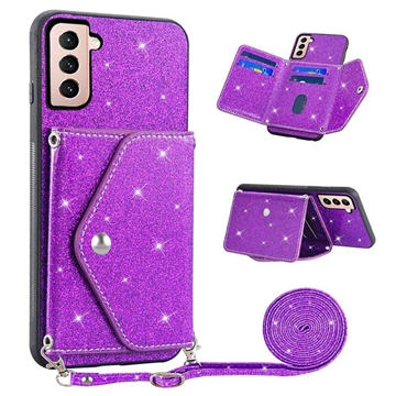 Stardust Samsung Galaxy S23+ 5G Case with Card Holder - Purple