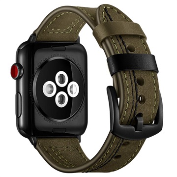 Apple Watch Series Ultra 2/Ultra/9/8/SE (2022)/7/SE/6/5/4/3/2/1 Stitched Leather Strap - 49mm/45mm/44mm/42mm - Green
