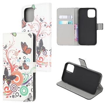 Style Series iPhone 13 Mini Wallet Case - Butterflies / Circles