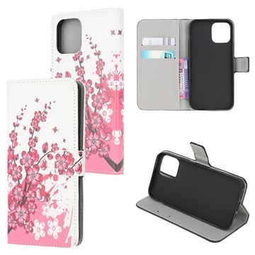 Style Series iPhone 13 Mini Wallet Case - Pink Flowers