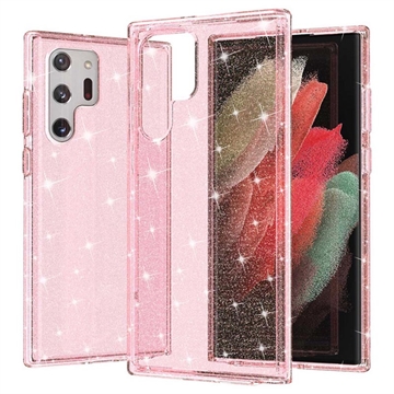 Samsung Galaxy S22 Ultra 5G Stylish Glitter Series Hybrid Case - Pink