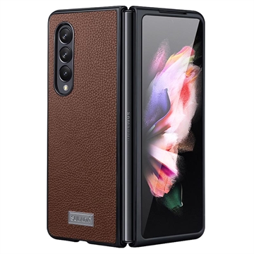 Samsung Galaxy Z Fold4 Sulada Luxury Series Hybrid Case - Brown