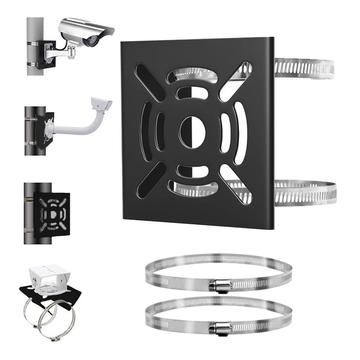 Surveillance Camera Holder with Pole Clamp - Black