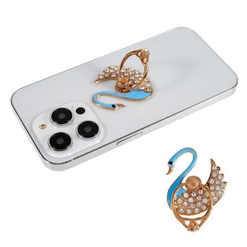 Swan Glitter Ring Holder for Smartphone - Baby Blue