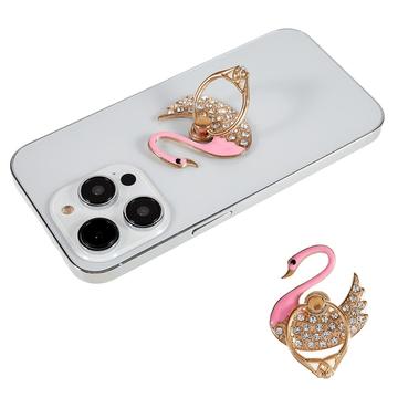 Swan Glitter Ring Holder for Smartphone - Pink
