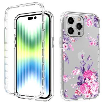 Sweet Armor Series iPhone 14 Pro Max Hybrid Case - Pink Flowers