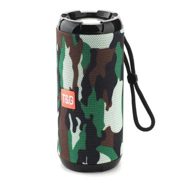 T&G TG621 Portable TWS Bluetooth Speaker TF Card FM Outdoor Waterproof Wireless Subwoofer (CE Certificated) - Camouflage