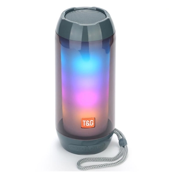 T&G TG643 Portable Bluetooth Speaker with LED Light - Grey