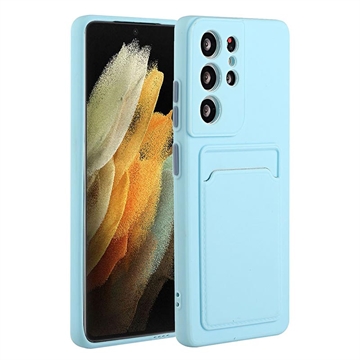 Samsung Galaxy S23 Ultra 5G TPU Case with Card Holder - Light Blue