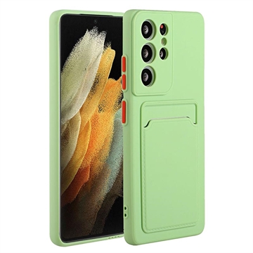 Samsung Galaxy S23 Ultra 5G TPU Case with Card Holder - Green